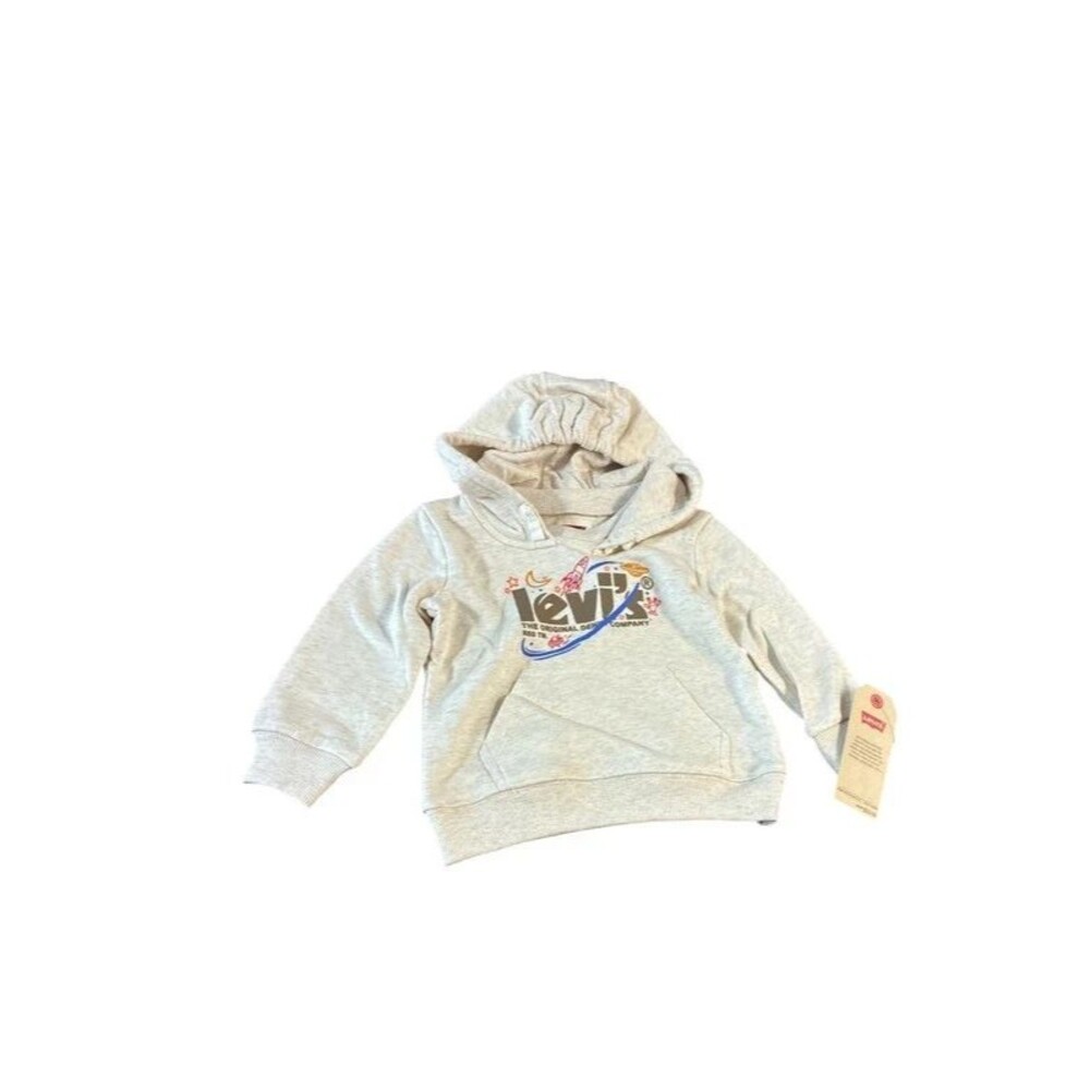 Levi's Kids Space Graphic Hoodie Heather Grey Pullover Sweatshirt 12 m